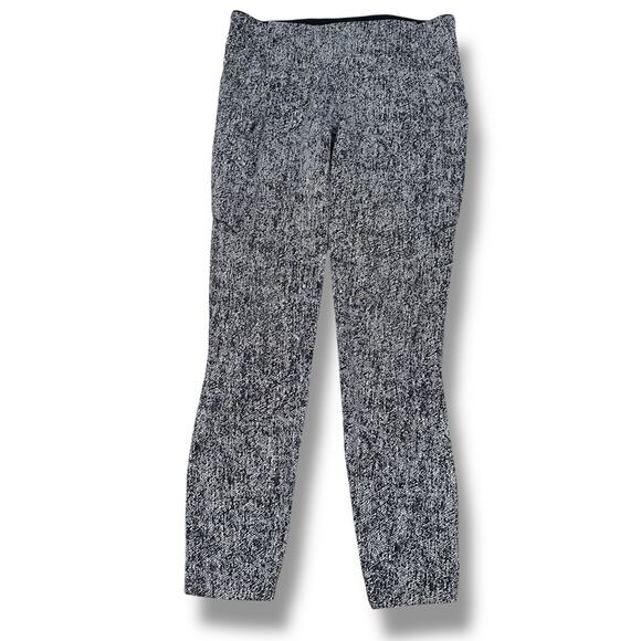 Lululemon Run On Tight Leggings Women’s 8 Black White Power Luxtreme Denim Twill - Picture 1 of 7